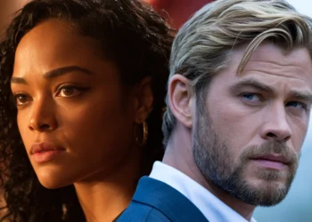 Tessa Thompson and Chris Hemsworth
